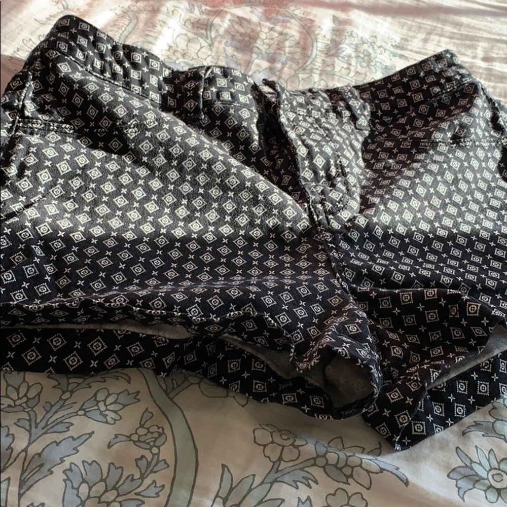 Black and white patterned shorts